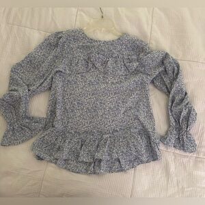 Floral Ruffle Long Sleeve Top. NWT SZ small